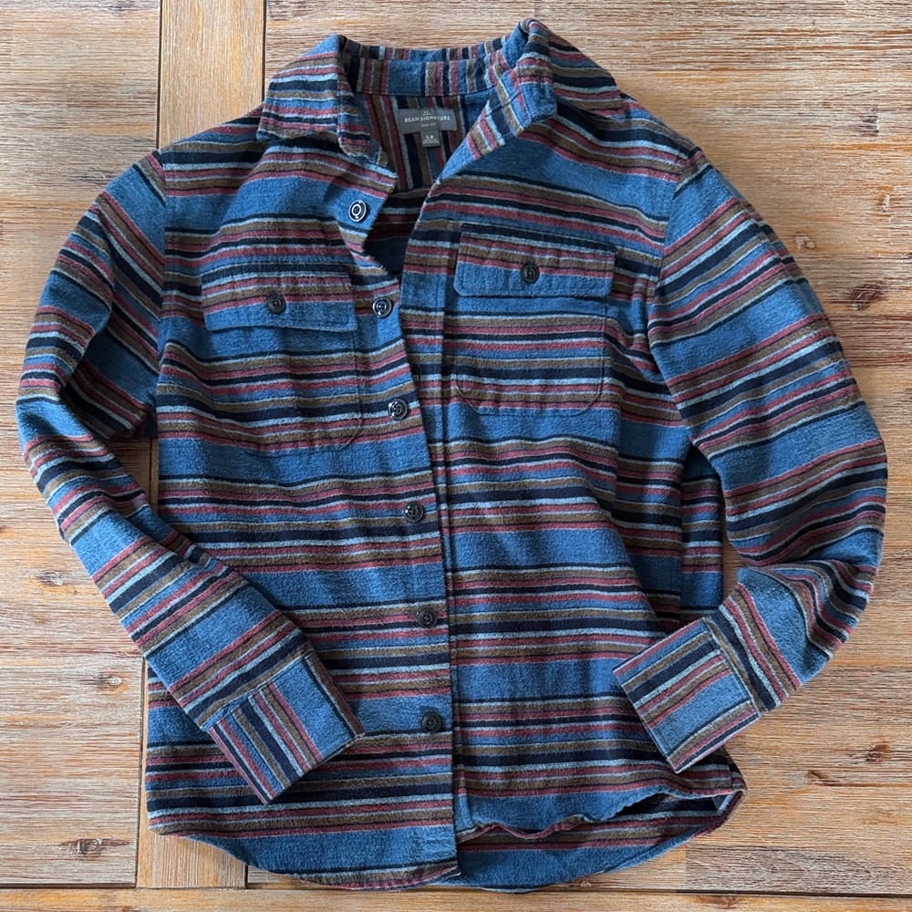 LL Bean Signature Men’s Chamois Cloth Flannel Shirt